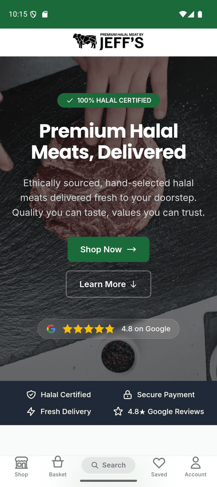Jeff's Halal shop page